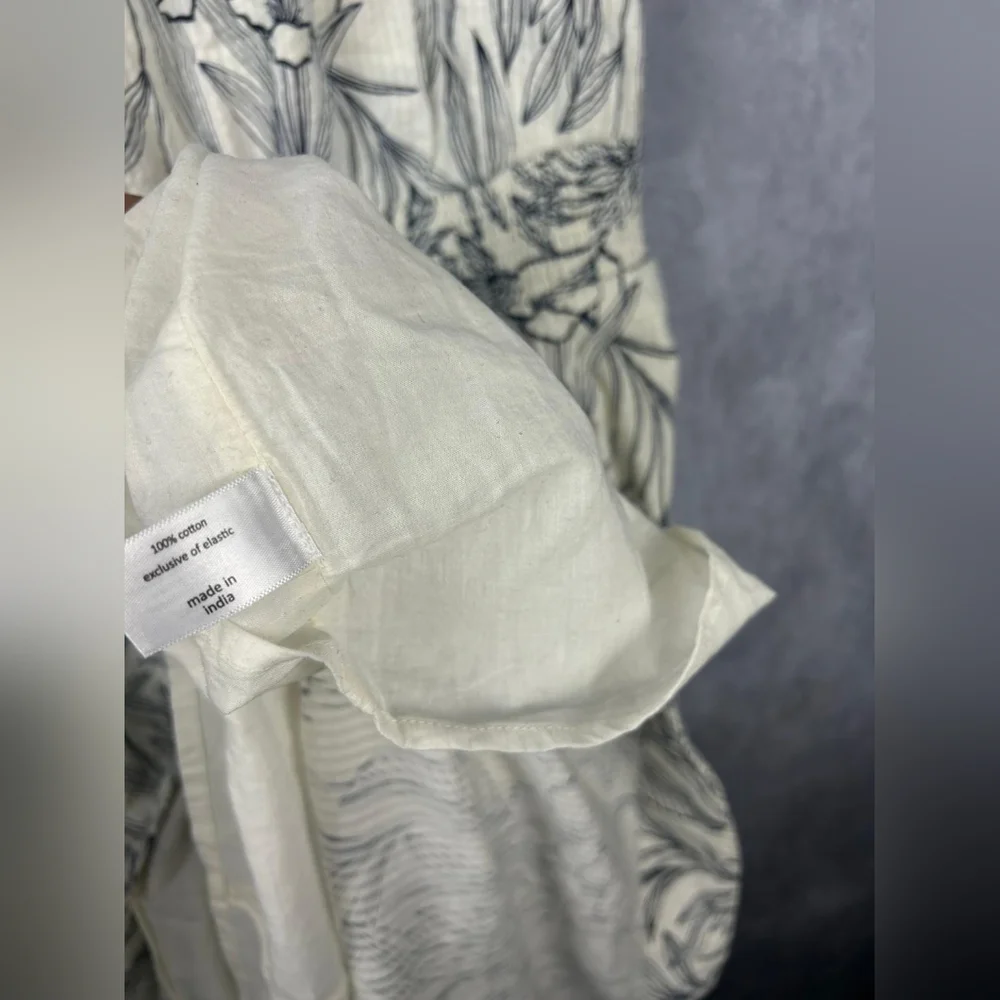 Lane‎ Braynt Seersucker Smocked-Waist Midi Dress Size 16